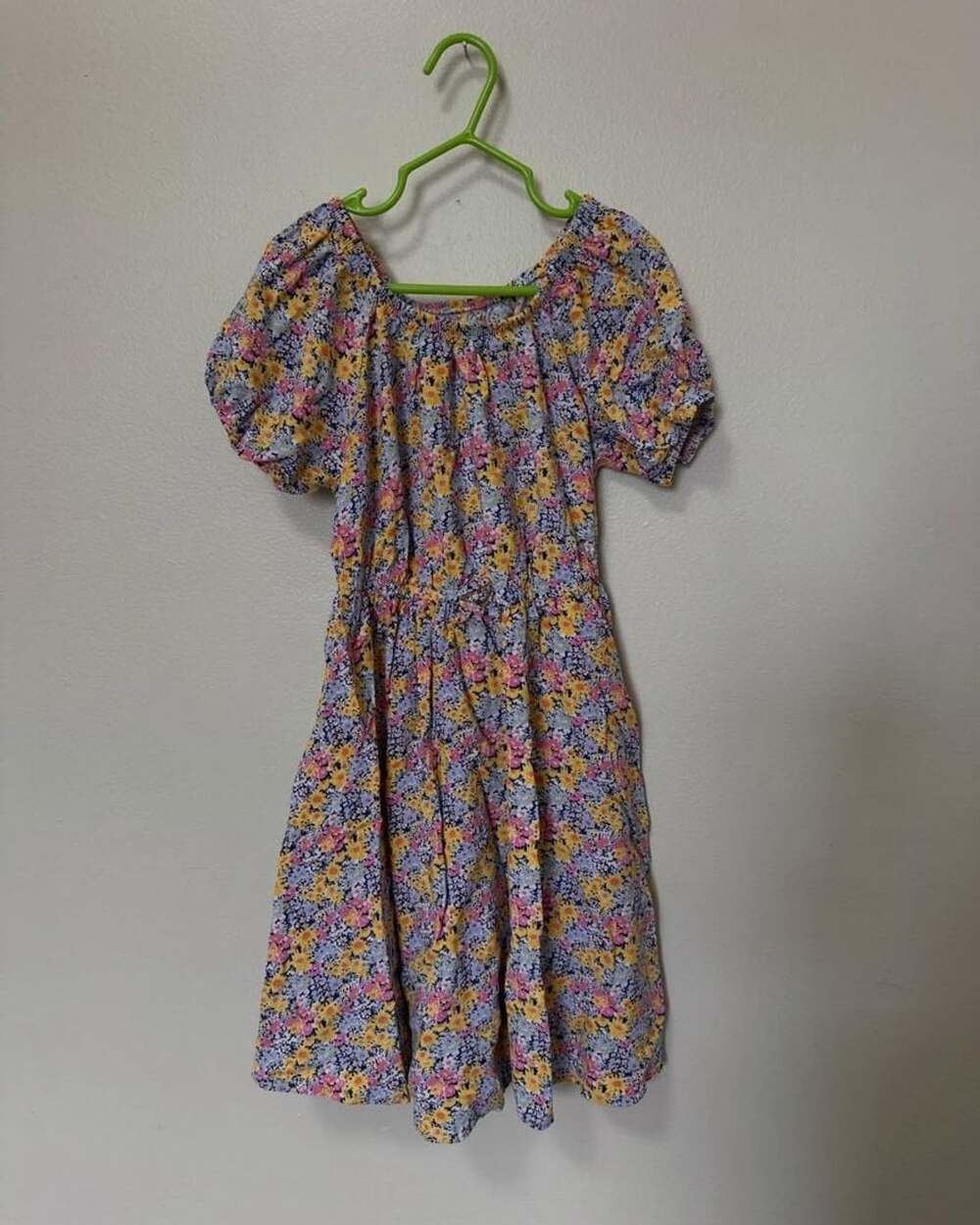 Epic Threads Girls Multi Floral Puff Sleeve Dress Size Medium 8